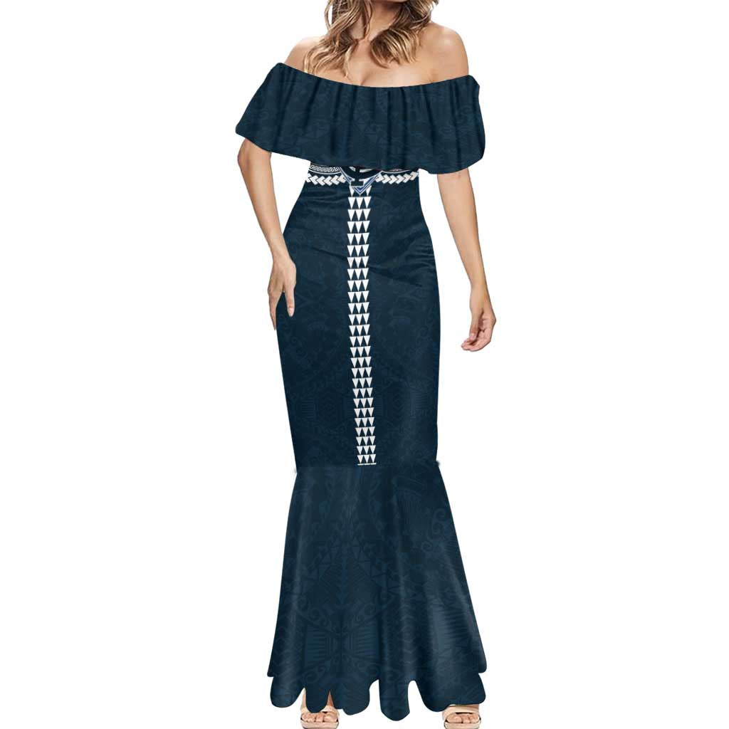Personalized Carlton Blues Mermaid Dress Polynesian Tribal Pattern Heritage Football