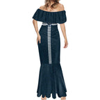 Personalized Carlton Blues Mermaid Dress Polynesian Tribal Pattern Heritage Football