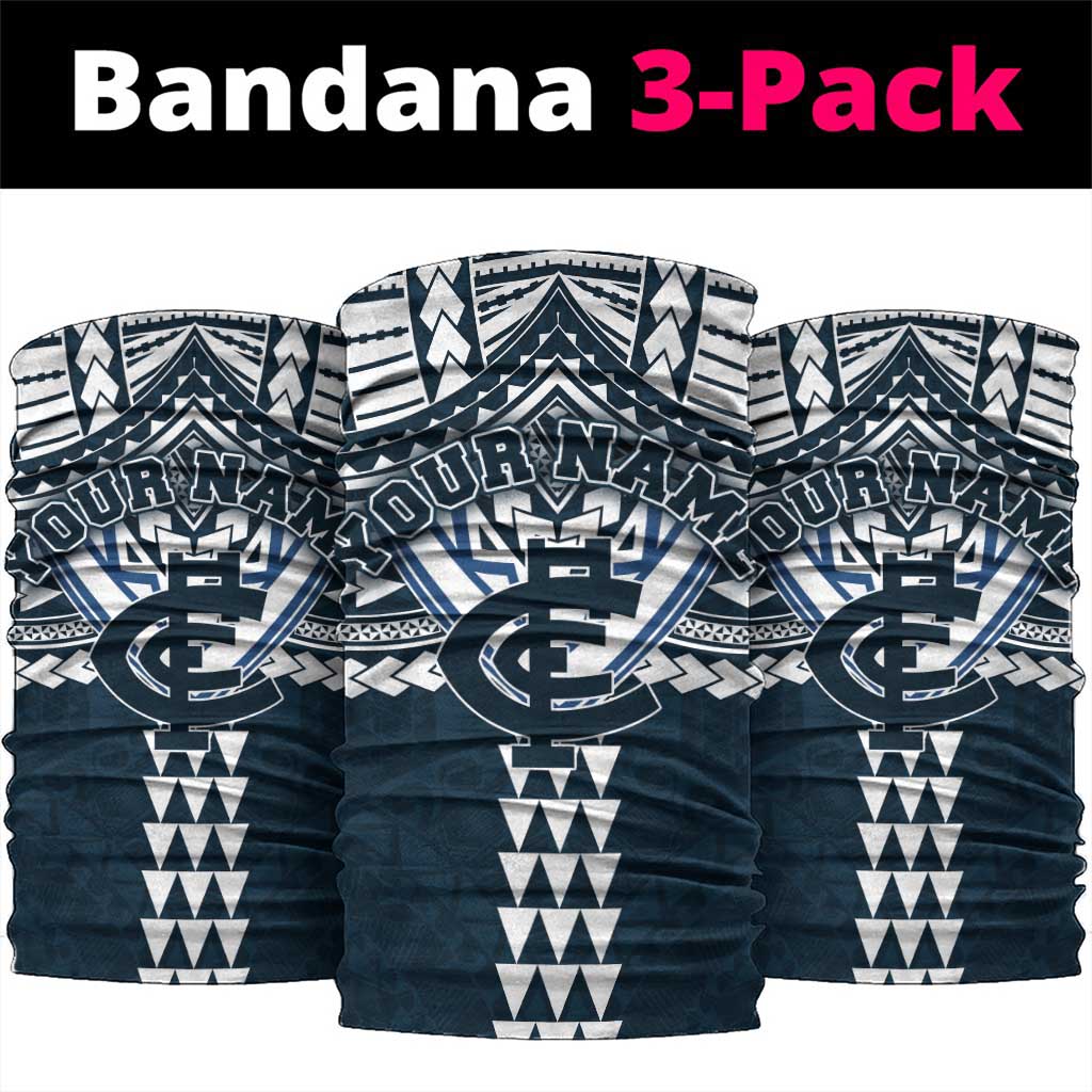 Personalized Carlton Blues Neck Gaiter Polynesian Tribal Pattern Heritage Football