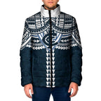 Personalized Carlton Blues Padded Jacket Polynesian Tribal Pattern Heritage Football