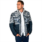 Personalized Carlton Blues Padded Jacket Polynesian Tribal Pattern Heritage Football
