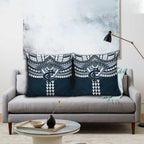 Personalized Carlton Blues Pillow Cover Polynesian Tribal Pattern Heritage Football