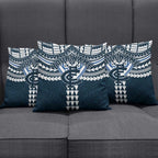 Personalized Carlton Blues Pillow Cover Polynesian Tribal Pattern Heritage Football