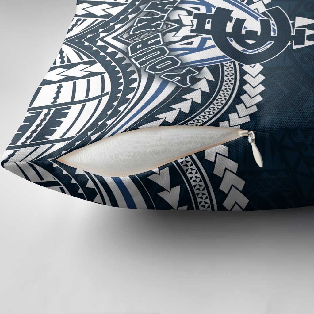 Personalized Carlton Blues Pillow Cover Polynesian Tribal Pattern Heritage Football