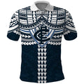 Personalized Carlton Blues Polo Shirt Polynesian Tribal Pattern Heritage Football