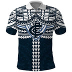 Personalized Carlton Blues Polo Shirt Polynesian Tribal Pattern Heritage Football