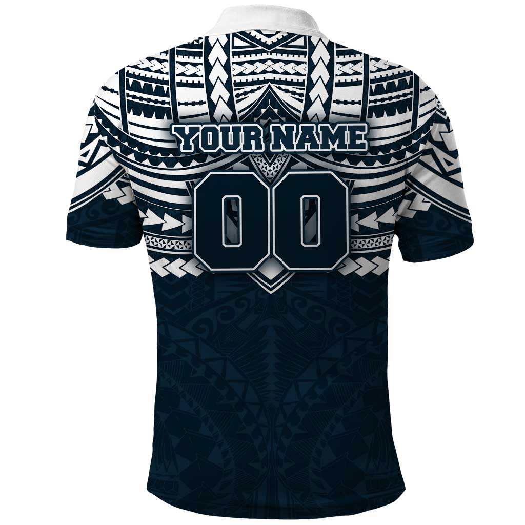 Personalized Carlton Blues Polo Shirt Polynesian Tribal Pattern Heritage Football