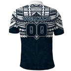 Personalized Carlton Blues Polo Shirt Polynesian Tribal Pattern Heritage Football