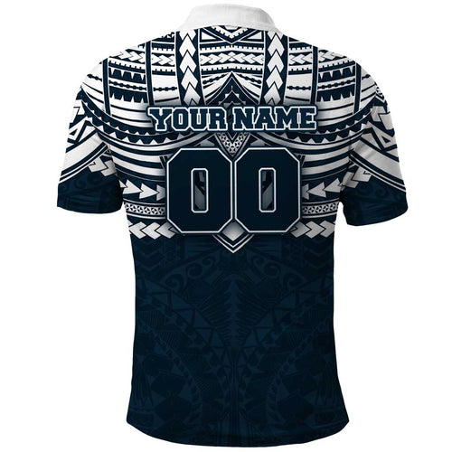 Personalized Carlton Blues Polo Shirt Polynesian Tribal Pattern Heritage Football