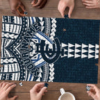 Personalized Carlton Blues Puzzle Polynesian Tribal Pattern Heritage Football