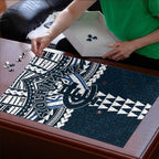 Personalized Carlton Blues Puzzle Polynesian Tribal Pattern Heritage Football