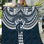 Personalized Carlton Blues Quilt Polynesian Tribal Pattern Heritage Football