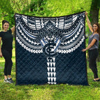Personalized Carlton Blues Quilt Polynesian Tribal Pattern Heritage Football