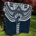 Personalized Carlton Blues Quilt Polynesian Tribal Pattern Heritage Football