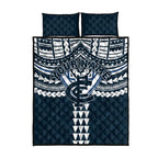 Personalized Carlton Blues Quilt Bed Set Polynesian Tribal Pattern Heritage Football