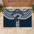 Personalized Carlton Blues Rubber Doormat Polynesian Tribal Pattern Heritage Football
