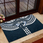 Personalized Carlton Blues Rubber Doormat Polynesian Tribal Pattern Heritage Football