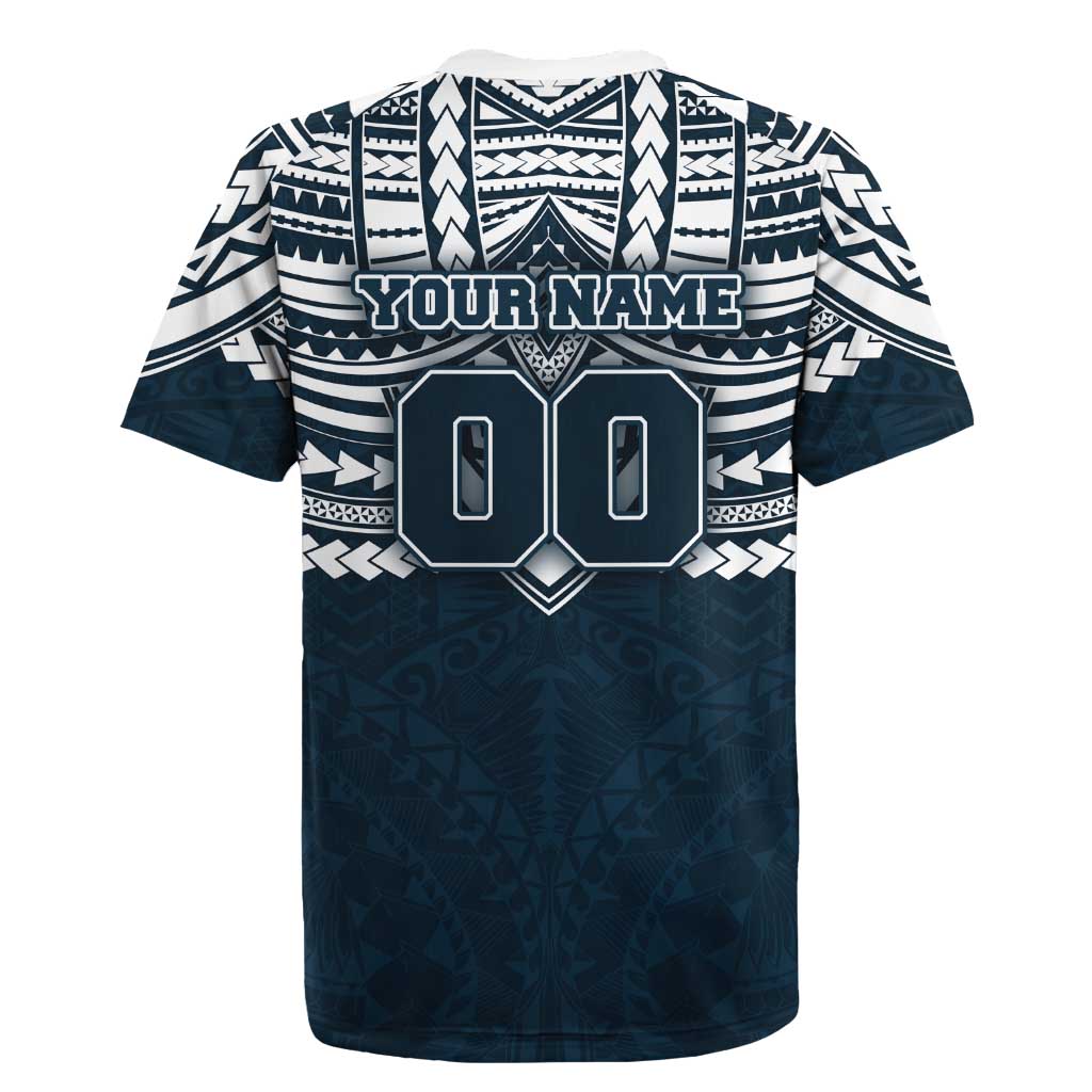 Personalized Carlton Blues Rugby Jersey Polynesian Tribal Pattern Heritage Football