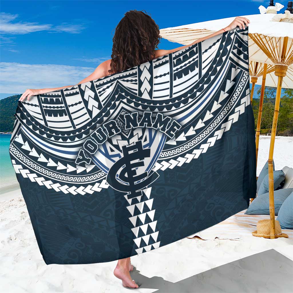Personalized Carlton Blues Sarong Polynesian Tribal Pattern Heritage Football