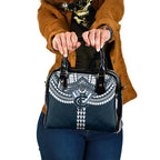 Personalized Carlton Blues Shoulder Handbag Polynesian Tribal Pattern Heritage Football