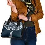 Personalized Carlton Blues Shoulder Handbag Polynesian Tribal Pattern Heritage Football