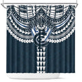 Personalized Carlton Blues Shower Curtain Polynesian Tribal Pattern Heritage Football