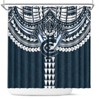 Personalized Carlton Blues Shower Curtain Polynesian Tribal Pattern Heritage Football
