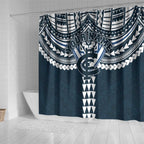 Personalized Carlton Blues Shower Curtain Polynesian Tribal Pattern Heritage Football