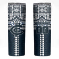 Personalized Carlton Blues Skinny Tumbler Polynesian Tribal Pattern Heritage Football
