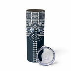 Personalized Carlton Blues Skinny Tumbler Polynesian Tribal Pattern Heritage Football