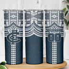 Personalized Carlton Blues Skinny Tumbler Polynesian Tribal Pattern Heritage Football