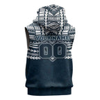 Personalized Carlton Blues Sleeveless Hoodie Polynesian Tribal Pattern Heritage Football