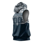 Personalized Carlton Blues Sleeveless Hoodie Polynesian Tribal Pattern Heritage Football