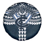 Personalized Carlton Blues Spare Tire Cover Polynesian Tribal Pattern Heritage Football
