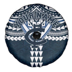 Personalized Carlton Blues Spare Tire Cover Polynesian Tribal Pattern Heritage Football