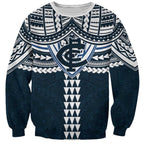 Personalized Carlton Blues Sweatshirt Polynesian Tribal Pattern Heritage Football