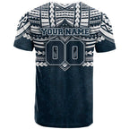 Personalized Carlton Blues T Shirt Polynesian Tribal Pattern Heritage Football