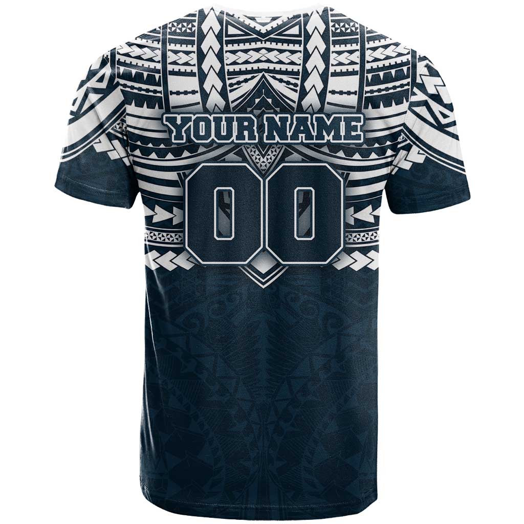 Personalized Carlton Blues T Shirt Polynesian Tribal Pattern Heritage Football