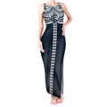 Personalized Carlton Blues Tank Maxi Dress Polynesian Tribal Pattern Heritage Football