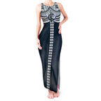 Personalized Carlton Blues Tank Maxi Dress Polynesian Tribal Pattern Heritage Football