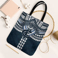 Personalized Carlton Blues Tote Bag Polynesian Tribal Pattern Heritage Football