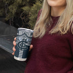 Personalized Carlton Blues Tumbler Cup Polynesian Tribal Pattern Heritage Football