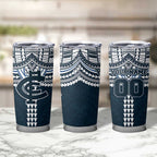 Personalized Carlton Blues Tumbler Cup Polynesian Tribal Pattern Heritage Football