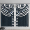 Personalized Carlton Blues Window Curtain Polynesian Tribal Pattern Heritage Football
