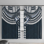 Personalized Carlton Blues Window Curtain Polynesian Tribal Pattern Heritage Football