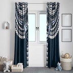 Personalized Carlton Blues Window Curtain Polynesian Tribal Pattern Heritage Football