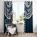 Personalized Carlton Blues Window Curtain Polynesian Tribal Pattern Heritage Football