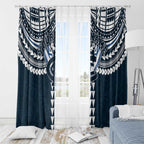 Personalized Carlton Blues Window Curtain Polynesian Tribal Pattern Heritage Football