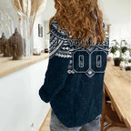 Personalized Carlton Blues Women Casual Shirt Polynesian Tribal Pattern Heritage Football