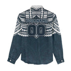 Personalized Carlton Blues Women Casual Shirt Polynesian Tribal Pattern Heritage Football